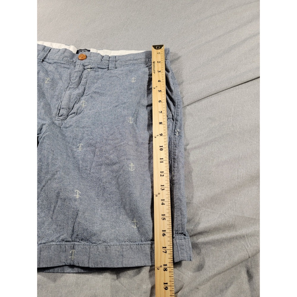 J. Crew Gramercy Shorts‎ Mens 34 Blue Anchor Chino Preppy Sailing Beach Casual - Picture 2 of 8
